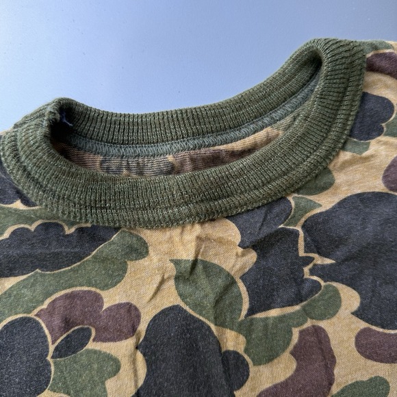 Vintage 70s Duck Camo SafTbak Raised Collar True Vintage T-shirt USA 19.5X26 - Picture 4 of 7